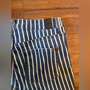 Navy and White Striped Skinny Jeans